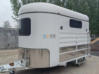 Remorque de transport de chevaux à chargement oblique pour 2 chevaux, avec roues et système de freinage, vente directe usine