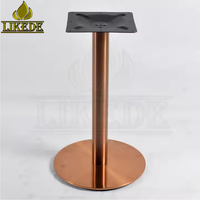 Base de table en acier inoxydable brossé or rose de luxe, base de table à manger moderne sur piétement, fabricant OEM
