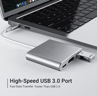 Jasoz Multiport Aluminium-Legierung USB Typ-C Hub mit +PD+USB3.0 Anschlüssen 4K Adapter für iPhone Silber/Grau Verpackt auf Lager