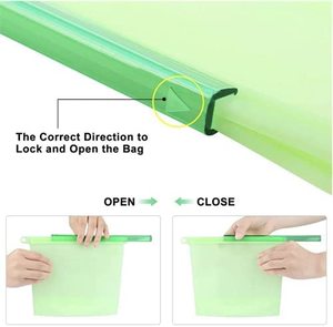 Reusable Silicone Leakproof Vacuum Ziplock Kitchen Food Storage Bag Eco-Friendly 500/1000/1500ml Food Grade Fresh-Keeping 6 <b>Pack</b> - Product Image 3