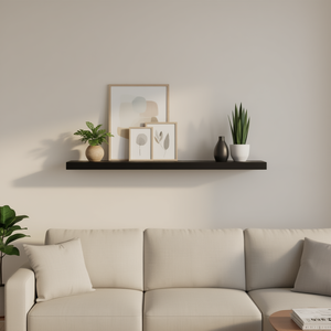 Étagère murale flottante en MDF noir 35,4x9,3x1,5 pouces, design minimaliste pour la décoration intérieure - Product Image 2