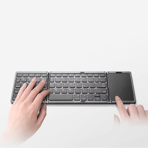 B033 BT Keyboard lipat Mini nirkabel antarmuka USB isi ulang bantalan sentuh kecil untuk Laptop Tablet ponsel-plastik baru - Product Image 4