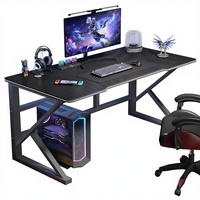 Ensemble table et chaise de bureau pour e-sport, modèle D-05, plateau rectangulaire en panneau de densité, assemblage requis, pour bureau, maison, étude