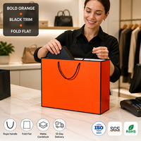 Sacs personnalisés avec poignées en corde, bords peints, soufflets latéraux, carton mat, dessus renforcé, pliables pour chaussures, MOQ 100 pièces par taille