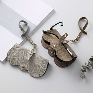 Estuche para gafas de cuero suave, forma irregular, estilo cuello, bolsa portátil para gafas de sol, caja de almacenamiento para adultos - Product Image 1