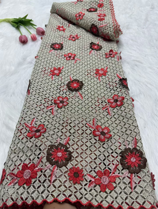 أقمشة دانتيل مطرزة بخيوط معدنية ثلاثية الأبعاد قابلة للذوبان في الماء من NI.AI، رائجة البيع، مناسبة لفساتين حفلات الزفاف الأفريقية - Product Image 3