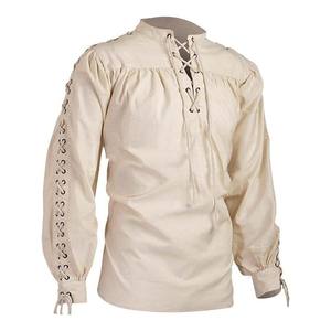MDEC-012 de <span class=keywords><strong>chemise</strong></span> Renaissance gothique médiévale en <span class=keywords><strong>lin</strong></span> pour homme Halloween - Product Image 4