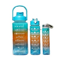 3-In-1 Transparante Gradiënt Sportwaterbeker Set Grote Capaciteit Fruit Infuser Waterfles Voor Draagbaar En Kampvriendelijk