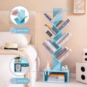 Estantería Moderna de Madera con Forma de Árbol, Librería Retro de 6 Estantes, Mueble Alto de Madera para Almacenamiento de Libros, CDs y Películas - Product Image 2