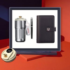 Customizable 3-in-1 Temperature Display Coffee Cup + A5 Laptop + Pen Luxury Business Welcome Cooperation <b>Gift</b> Set Handmade UV - Product Image 3