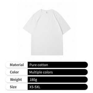 Heavyweight 100% Cotton Short-Sleeve Shirt Men's Women's Crew Neck <b>Brushed</b> Cotton T-shirt Customised - Product Image 2