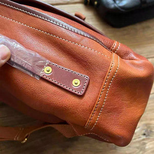 Sac à dos pour ordinateur portable en cuir Marron Café Noir Unisexe Bretelles durables Couleur unie Loisirs Voyage Hiver 2023 - Product Image 3