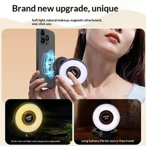 Mini lampe d'appoint LED magnétique pour téléphone, 3 modes d'éclairage réglables, idéale pour les selfies, la photographie, TikTok, les diffusions en direct et <span class=keywords><strong>Facebook</strong></span> - Product Image 2