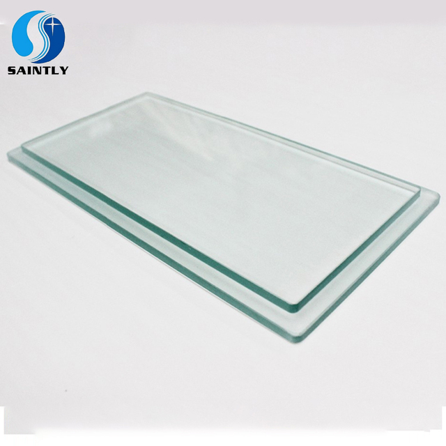 Manufacture Tempered Flat Glass Rectangle Led Light Cover Glass with Step Edge