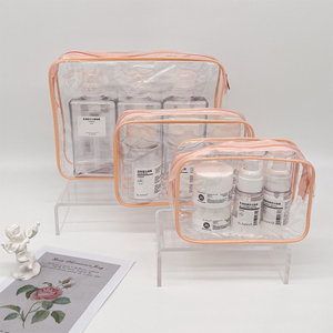 Custom Logo <b>Clear</b> PVC Zipper Cosmetic <b>Bag</b> Color Edge Transparent Travel <b>Toiletry</b> <b>Bag</b> Waterproof Makeup Storage Pouch - Product Image 4