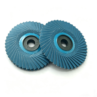 Disque à lamelles calciné bleu AO, style coréen, disque abrasif en forme de fleur, 4 pouces, grain moyen P40-P320, outil de meulage pour acier inoxydable, OEM OBM