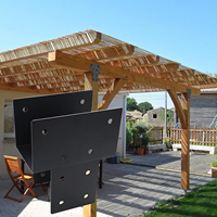 Support de poteau en fer 35 x 35 pouces avec finition émaillée au four pour poutre transversale de gazebo et support de colonne