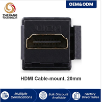 Connecteur Keystone Femelle-Femelle avec câble Pigtail de 20 mm, rallonge pour montage sur panneau mural