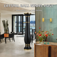 Poteau de balustrade d'escalier de luxe en alliage d'aluminium, décoration artistique en bois, boule de cristal, design moderne, découpe laser CNC, personnalisable pour hôtel