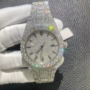 Reloj deportivo de lujo para hombre Iced Out Moissanite Diamante brillante Acero inoxidable Colección Hip Hop Movimiento ETA Característica de alarma - Product Image 4