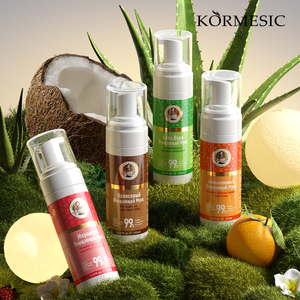 KORMESIC Mousse nettoyante pour le visage végétalienne biologique 150ml, marque privée russe, crème nettoyante pour le visage à l'aloe vera, à l'orange, à la noix de coco et à la myrtille - Product Image 1