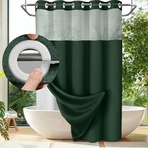 Customized Double-layer <strong>Lining</strong> Large Ring Breathable Yarn Large Ring Hook Free <strong>Shower</strong> <strong>Curtain</strong> Bathroom Partition <strong>Curtain</strong> - Product Image 4