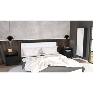 Baltimore <b>Shoe</b> Rack With 2 Omaha Nightstands Black Bedroom Set - Product Image 1