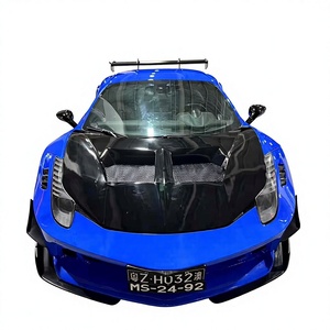 Nuevo kit de carrocería estilo LB para 458 Hardtop 2010-2014, incluye parachoques, faldones laterales, difusor, alerón, pasos de rueda y capó con tornillos. - Product Image 1