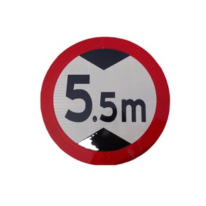 Panneaux de signalisation routière ronds en aluminium Lu Feng, hauteur 5,5 m, limite de vitesse 5 km/h, interdiction de klaxon, qualité ingénierie réfléchissante pour routes urbaines - Product Image 2