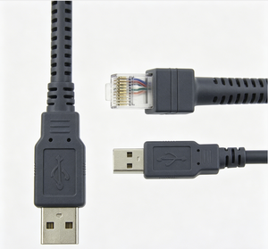Câble de scanner de codes-barres USB 2.0 RJ45 tressé CBA-U01-S07ZAR à charge rapide 3A, 1,8 m, pour Motorola <span class=keywords><strong>Symbol</strong></span> <span class=keywords><strong>LS1203</strong></span> LS3408, en PVC et cuivre pur - Product Image 4