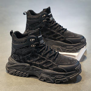 Zapatos de Hombre a la Moda, Botas de Senderismo de Caña Alta para Otoño e Invierno, Zapatos de Seguridad Antideslizantes con Cordones y Forro de Algodón - Product Image 6