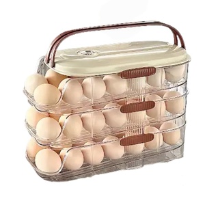 Modern Automatic Egg Rolling Food <b>Storage</b> <b>Box</b> PET + PP Rectangle Food Grade Plastic <b>Storage</b> Container for <b>Kitchen</b> Refrigerator - Product Image 1