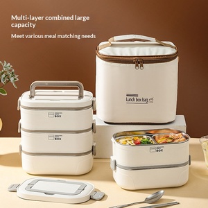 Boîte à lunch portable en acier inoxydable à double paroi, anti-fuite, avec plateau intérieur amovible et compartimenté <span class=keywords><strong>pour</strong></span> la nourriture - Product Image 2