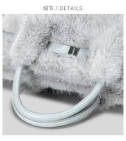Bluflut Nouveau Sac à main en fourrure Sac à bandoulière en fourrure moelleux d'hiver Sac seau en fourrure douce à grande capacité à la mode Sac à main pour femmes