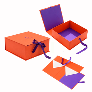 Scatola Regalo Rigida Pieghevole Magnetica con Chiusura a Fiocco in Raso, Scatola in Carta Rigida Riutilizzabile per Confezioni <span class=keywords><strong>di</strong></span> Lusso Cosmetiche - Product Image 1