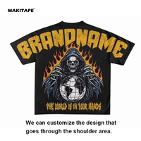 T-shirt Homme Oversize en Coton 230 GSM avec Impression Abstraite et Logo Personnalisé – Style Hip Hop