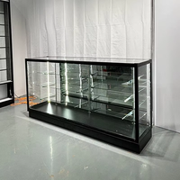 Vitrine en verre sur mesure en profilé aluminium OEM, 70 pouces, économique, avec éclairage LED pour magasin de tabac