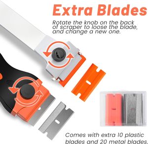 Razor Blade Scraper, 2 PCS Razor Scraper <b>Tool</b> <b>for</b> Removing Label, Registration Sticker, Tint, Grease From Windshield, Appliance - Product Image 2