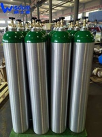 Bouteilles d'oxygène médicales en aluminium avec régulateur, débitmètre, humidificateur, sac de transport et chariot pour hôpitaux et utilisation médicale d'urgence