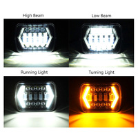 Faro LED Cuadrado de 12V 55W 5X7 con 13 LED, Flecha Izquierda/Derecha DRL, Compatible con Jeep Wrangler, Motocicleta, Todoterreno, Luz Diurna