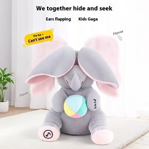 Peek-A-Boo realistico peluche elefante giocattolo per bambini PP cotone lavato bambini per alleviare lo Stress artefatto per bambini - Product Image 3