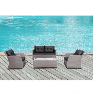 Recién llegado, hotel, <span class=keywords><strong>restaurante</strong></span>, Villa, jardín, PE, ratán, plástico, sofá para exteriores con marco de aluminio - Product Image 4