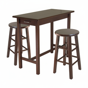 Sally 3-Pc sala da pranzo per la colazione Set tavolo comprende 2 sgabelli a gamba quadrata - Product Image 2