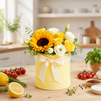 Grande boîte d'emballage rigide en papier à deux pièces, vide, à motif floral, avec finition brillante/mate, en matériaux recyclés pour un emballage cadeau écologique