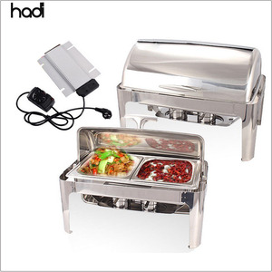 Recipiente para Calentar Alimentos de 9 Litros con Tapa Enrollable, de Acero Inoxidable de Alta Calidad, para Restaurantes y Hoteles, con Ventana de Vidrio - Product Image 3