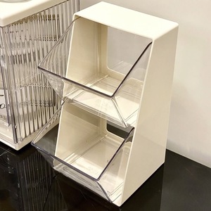 Double Tier Plastic <b>Storage</b> <b>Rack</b> For Beverage <b>Kitchen</b> Standing Rectangular Detachable Organizer - Product Image 1