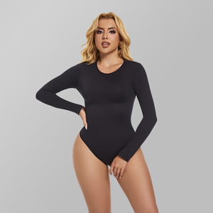 OEM personalizado manga longa em torno do pescoço <span class=keywords><strong>Bodysuit</strong></span> térmica barriga controle completo corpo Shapewear corpo das mulheres Shaper - Product Image 5