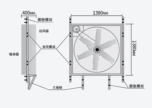 Ventilador de Extracción Industrial con Motor sin Escobillas de 380V y 1m de Diámetro, Marco Galvanizado, para Logística, Diseñado para Alto Volumen A, Precio de Fábrica - Product Image 5