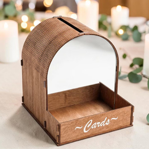 Personalized Wooden Wedding Card <b>Box</b> Custom Engraved Blessings Creative Guest <b>Keepsake</b> Storage <b>Box</b> Wedding Table Decorations - Product Image 5