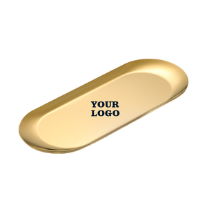 Dicke heiß verkaufte Fabrik Edelstahl Golden Oval Handtuch Tablett Service Tablett Schmuck platte Hochzeit Restaurant Juwelier geschäft - Product Image 6
